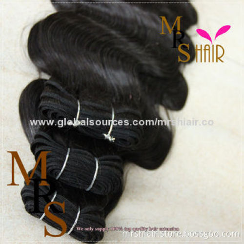 20-inch Natural Black New Body Wave Peruvian Hair Weaving